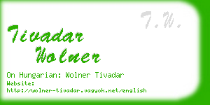 tivadar wolner business card